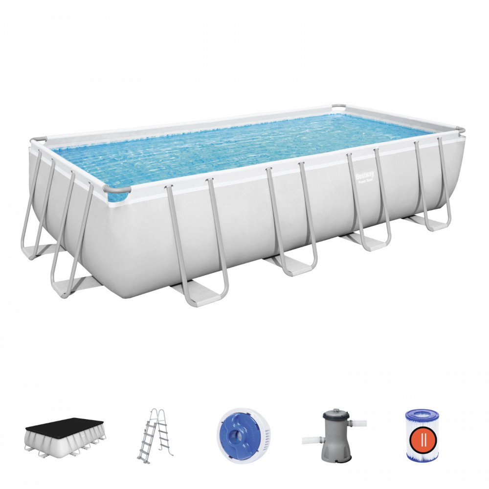 Piscina Fuori Terra Rettangolare BESTWAY Power Steel - CM.488x244x122H